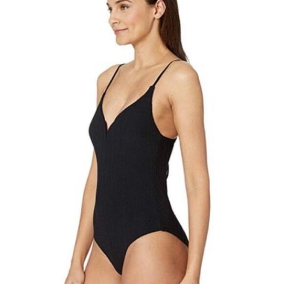 Onia Gloria Black Ribbed Textured One-Piece Swimsuit size Large - Picture 5 of 14